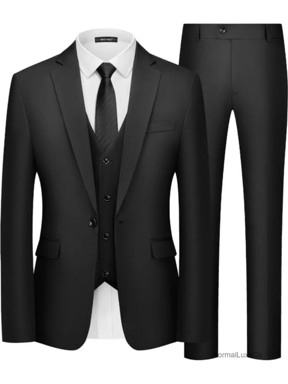 Men's 3-Piece Suit Slim Fit Business Wedding Formal Blazer Vest Pants Set